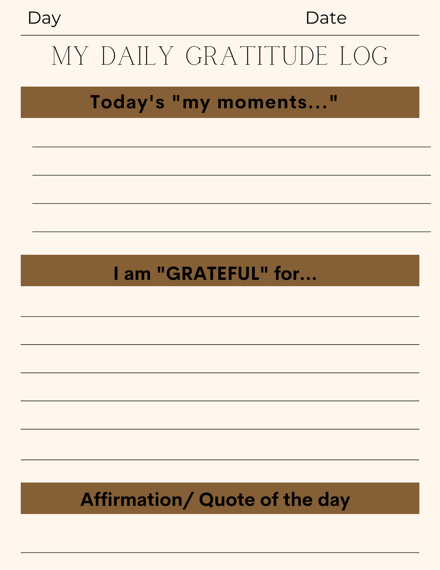 interior of gratitude journal