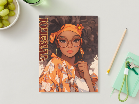 plr adult journal with melanin woman on front cover