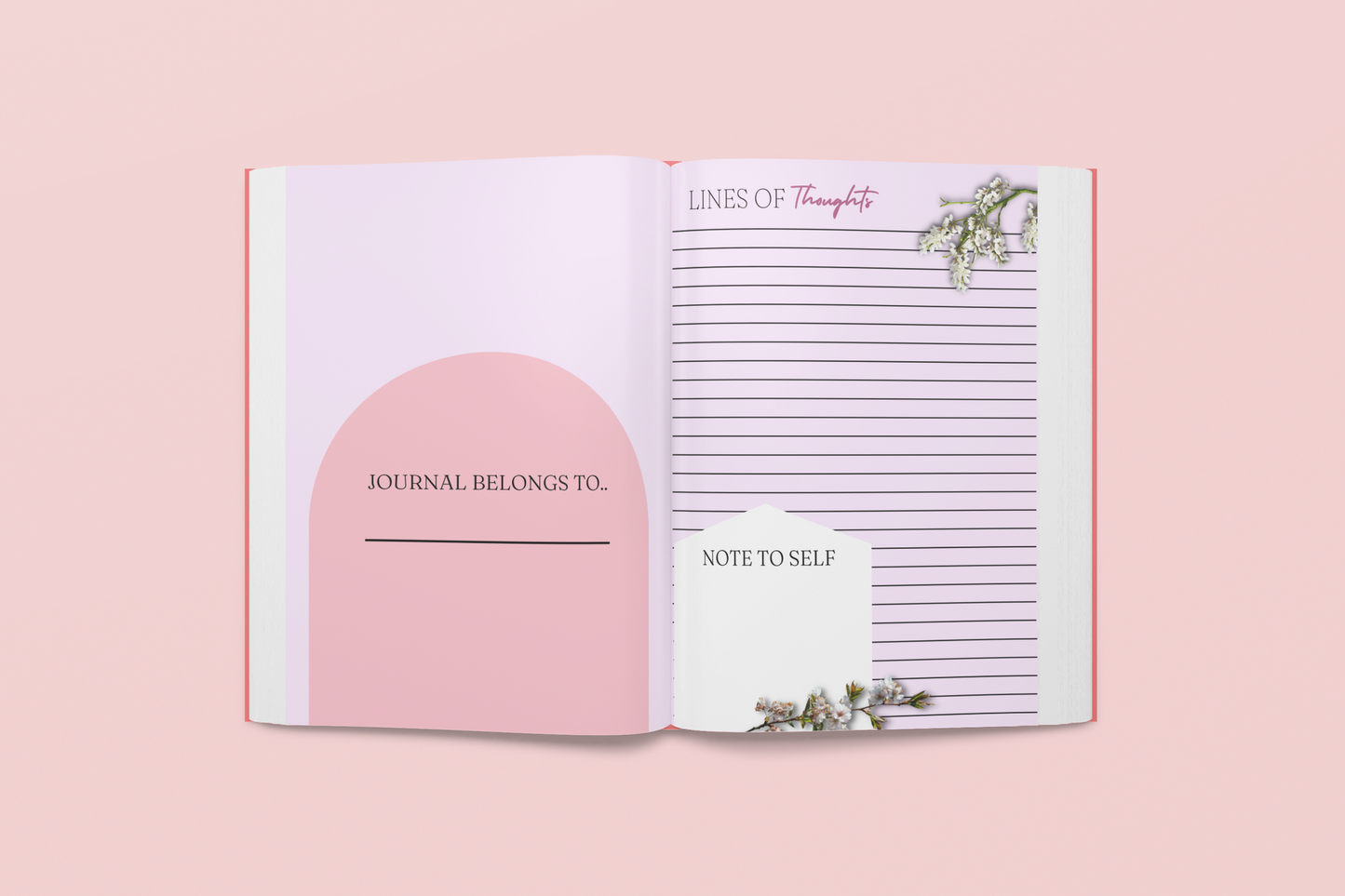 PLR Adult Journal | Pink color with flowers