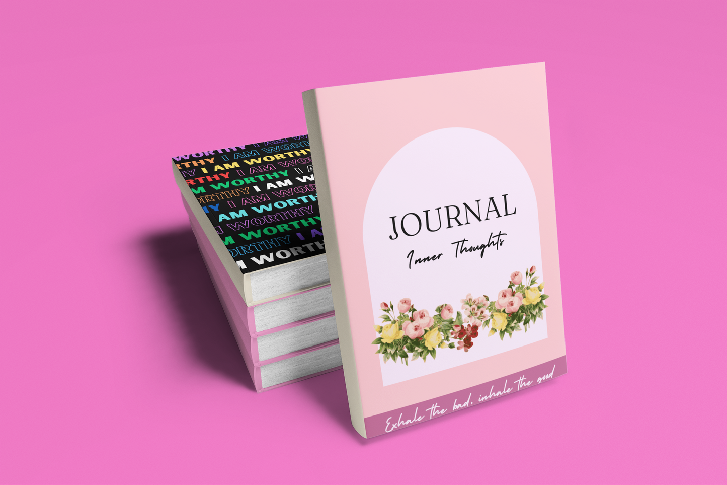 PLR Adult Journal | Pink color with flowers